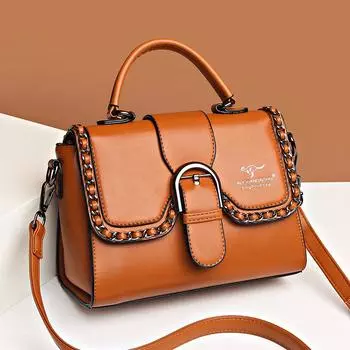 Простая женская сумка на одно плечо с наклонной сумкой в стиле ретро с цепочкой, декоративная женская сумка