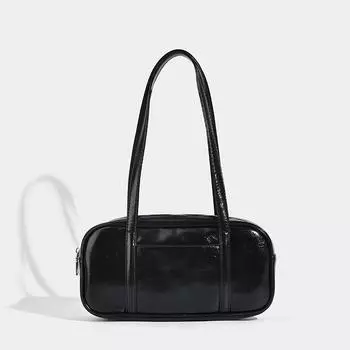 Простая женская сумка-тоут Commuter Tote Bag, большая вместимость, сумка через плечо под мышкой, мягкая прямоугольная сумка Premium Sense чёрный