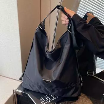 Простая женская сумка-тоут для поездок на работу, 4 больших вместительных рюкзака, модный тренд, рюкзак-мессенджер High Sense чёрный