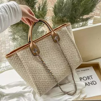 Простая женская сумка в европейском и американском стиле, сумка-ведро с цепочкой в этническом стиле, сумка-мессенджер на плечо