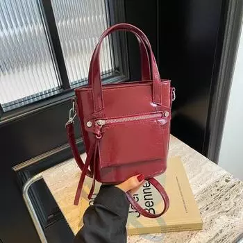 Простая женская сумка-ведро красная свадебная сумка универсальная модная новая