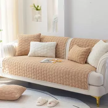 Простая зимняя однотонная диванная подушка, зимняя мягкая короткая плюшевая подушка, чехол для дивана, противоскользящее утолщение 70*70