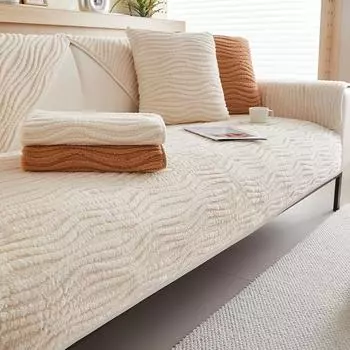 Простая зимняя подушка для дивана, бежевый короткий плюшевый чехол для подушки, тканевый кожаный чехол для дивана, нескользящая зимняя подушка 70*70cm