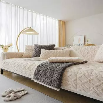 Простая зимняя подушка для дивана, плюшевая подушка, чехол для подушки, полотенце, чехол для дивана, противоскользящее утолщение 70x70