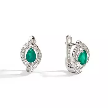 Просто элегантные серебряные серьги с застежкой, натуральный зеленый агат, драгоценный камень, ювелирные украшения для женщин и влюбленных, вечеринка и повседневная одежда, подарок m зелёный