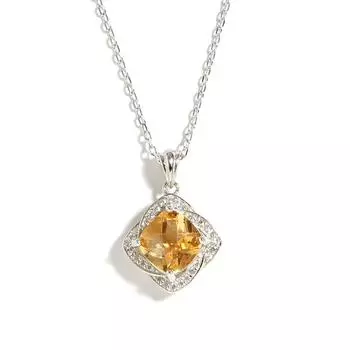 Просто элегантный кулон S925, серебро, натуральный цитрин, драгоценный камень, легкие роскошные украшения для девочек и женщин, подарок на день рождения и повседневную одежду M жёлтый