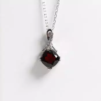 Просто элегантный серебряный кулон S925 с натуральным гранатом и драгоценным камнем, модные милые украшения для девочек, женская повседневная одежда, подарок на день рождения S красный