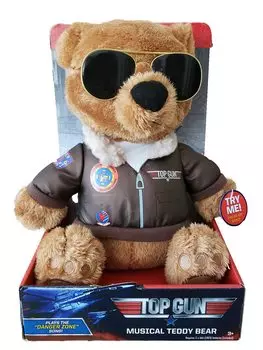 Просто играй в Top Gun Goods плюшевый музыкальный плюшевый мишка коричневый