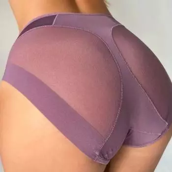 Простое бесшовное дышащее женское нижнее белье из ледяного шелка с полой сеткой, трусы со средней талией, сексуальное и удобное нижнее белье L белый