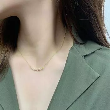 Простое бриллиантовое колье с темпераментом, универсальный и элегантный нишевый дизайн, цепочка на ключицу для женщин
