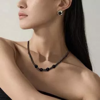 Простое черное ожерелье из бисера, модное ожерелье из бисера, женский подарок, ювелирные аксессуары
