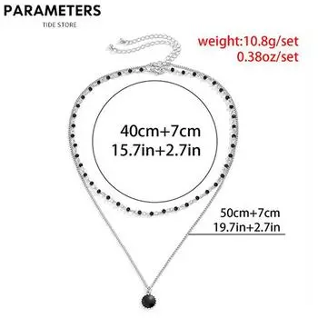 Простое двухслойное жемчужное ожерелье для мужчин, черная подвеска для мужской цепочки, ювелирные изделия, аксессуары