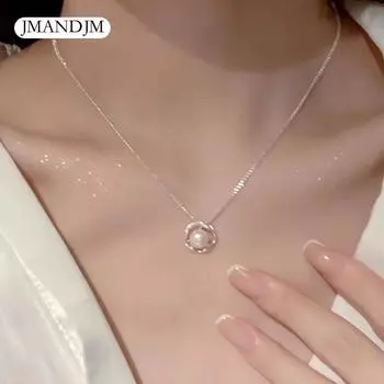 Простое геометрическое ожерелье White Snow Mountain, летнее, легкое, роскошное, с подвеской из искусственного жемчуга, цепочка на ключицу, простое, темпераментное ожерелье
