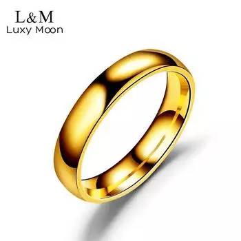 Простое гладкое кольцо из дуговой стали 4 мм из нержавеющей стали для пары, ювелирные изделия для рук 5 чёрный