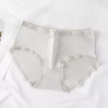 Простое и эластичное женское нижнее белье, кружевное кружевное дышащее легкое нижнее белье для женщин M серый