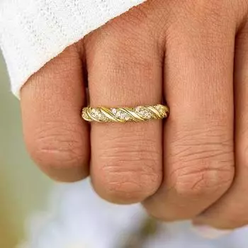 Простое и элегантное кольцо для женщины, кольцо с закрученной нитью, темпераментное модное и изысканное ювелирное изделие No. 6