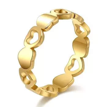 Простое и легкое роскошное полое женское кольцо в форме сердца, модная одежда для поездок на работу, подходящая к украшениям для рук 5 серебряный