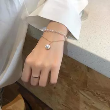 Простое и милое ожерелье «Холодный ветер», женское, многослойная цепочка-колье с жемчугом, цепочка на шею, ожерелье с жемчужной подвеской