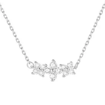 Простое и свежее ожерелье из циркониевых цветов с цепочкой-воротником в виде четырехлистного цветка в качестве нового подарка для девушки