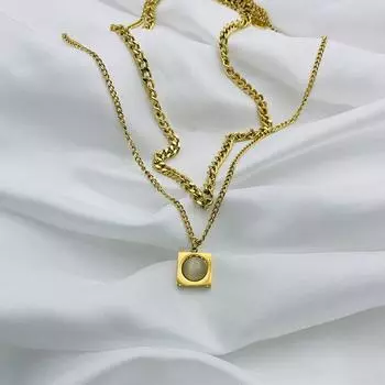 Простое и высококачественное двухслойное женское ожерелье на шею