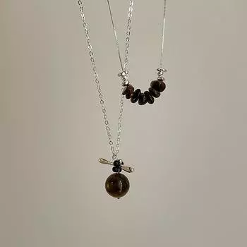 Простое и высококачественное ожерелье с подвеской из камня тигровый глаз, женское, ретро, легкое, роскошное, модное, изысканное, универсальное, на шею, цепочка для свитера