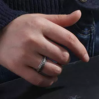 Простое изысканное уникальное серебристое ретро кольцо с драконьей чешуей, мужское ювелирное изделие, цинковый сплав, открывающееся кольцо C