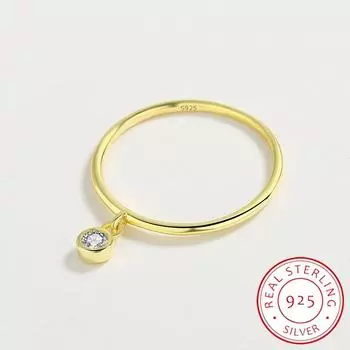 Простое кольцо для пары из 18-каратного золота с бриллиантами и кристаллами для женщин, подлинное стерлинговое серебро, подарок на годовщину, ювелирные изделия, свадебные украшения 6 серебряный