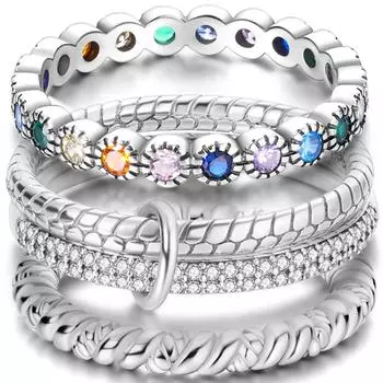 Простое кольцо из стерлингового серебра 925 пробы с цирконием, витой шнур, кольцо на палец из бисера для женщин, роскошные изящные ювелирные изделия, подарок для вечеринки 6