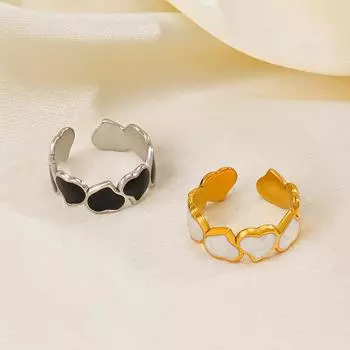 Простое кольцо-открывашка Love, цветное кольцо-открывашка Finger, уникальное кольцо-сердечко Love, подарок на День святого Валентина золотой/белый