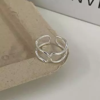 Простое кольцо с геометрическим узором, женское, минималистичное, нишевый дизайн, полое кольцо с отверстием