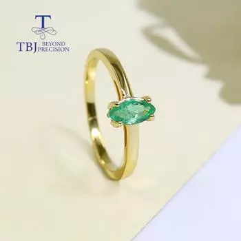 Простое кольцо с натуральным изумрудом mq 4*8 мм, золото 18 карат, серебро 925 пробы, изысканные украшения для женщин, хороший подарок
