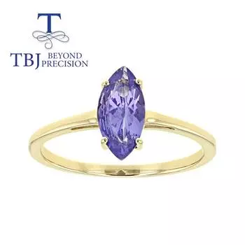 Простое кольцо с натуральным танзанитом 0,65 карата mq 4*8 мм, золото 18 карат, серебро 925 пробы, изысканные украшения для женщин, подарок на годовщину us ring size 6# синий