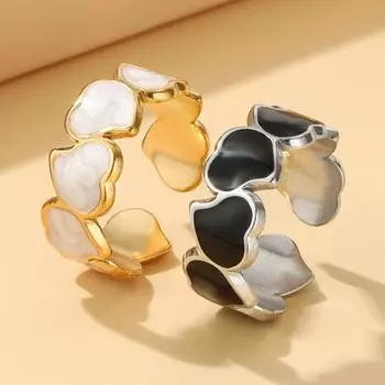 Простое кольцо в форме сердца с надписью «Любовь», кольцо для открытия пальца с надписью «Любовь», корейское кольцо для открытия пальца с надписью «Любовь», женское белый/золотой