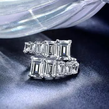 Простое модное открытое кольцо неправильной формы с кубическим цирконием серебряного цвета, изысканное ювелирное кольцо для женщин, вечерние, свадебные, помолвочные, подарок серебряный