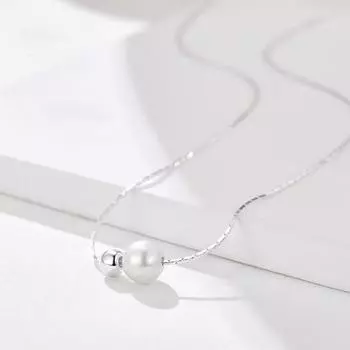 Простое модное ожерелье с жемчужными шариками и змеиной костью из стерлингового серебра S92 500 пробы, соответствующий дизайн, легкий роскошный летний корейский стиль 925 серебряный