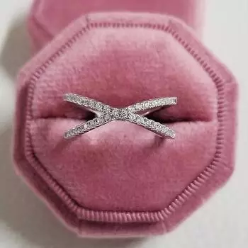 Простое модное помолвочное темпераментное кольцо с инкрустацией из гипсофилы и бриллиантами, комбинированное кольцо из стерлингового серебра 925 пробы 10