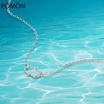 Простое модное повседневное круглое ожерелье с подвеской из стерлингового серебра 925 пробы, высококачественное простое колье для женщин