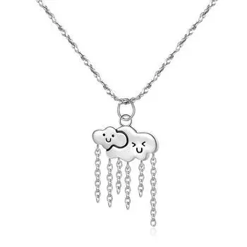 Простое мультяшное милое выражение облако кисточка ожерелье дождь погода элементы ломающая кости цепь