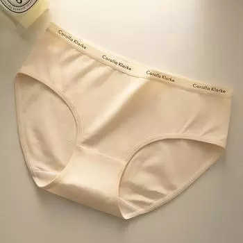Простое нижнее белье с надписями, не оставляющие следов, трусики средней талии, антибактериальные, дышащие, сексуальные женские трусики M белый