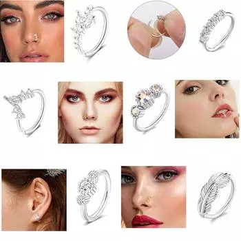 Простое носовое кольцо из вермикулита в стиле ретро 16