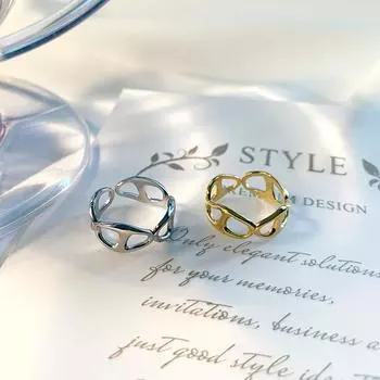 Простое новое полое геометрическое моделирование титановая сталь с покрытием из 18-каратного золота гладкое однотонное кольцо для женщин золотой