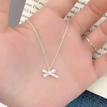 Простое ожерелье-бантик, женская модная линия, украшение на цепочку-воротник Sweet Girl Feeling