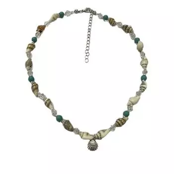 Простое ожерелье-чокер из ракушек, классическое богемное ожерелье с подвеской, модный бисерный чокер, лето necklace