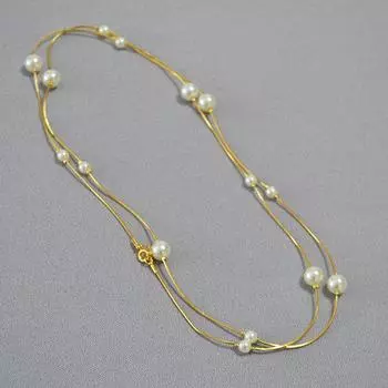 Простое ожерелье из белой жемчужины с тонкой цепочкой в виде змеи, цыганский темперамент, длинная цепочка для свитера, цепочка на ключицу, аксессуары для девочек