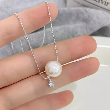 Простое ожерелье из циркониевого жемчуга для женщин, легкая роскошная и изысканная французская цепочка для воротника с жемчугом