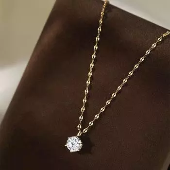 Простое ожерелье из циркония для женщин, легкая роскошь, небольшой и популярный кулон, высокое качество, осенне-зимняя цепочка для свитера, элегантный новый стиль