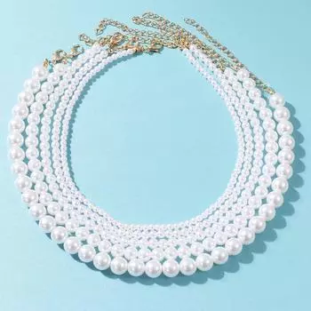 Простое ожерелье из искусственного жемчуга, модный тренд, темперамент, ретро