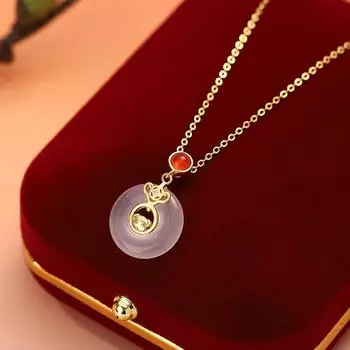 Простое ожерелье Красный Удачный, Безопасный, Богатый и Благородный Ошейник Цепочка Простой