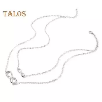 Простое ожерелье ручной работы Lucky Number 8, двухслойное короткое ожерелье для женщин и девочек, легкий изысканный дизайн, идеальный подарок золотистый