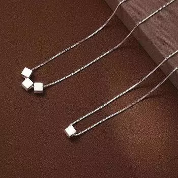 Простое ожерелье ручной работы с геометрическим квадратом, женское ожерелье из стерлингового серебра в стиле холодного хип-хопа, высокое чувство 925